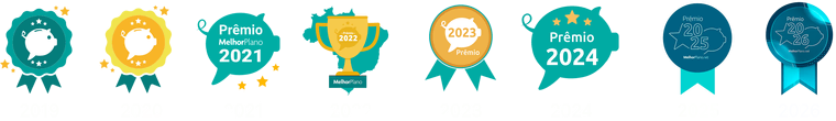 Selos do Prêmio MelhorPlano.net das edições de 2019, 2020, 2021, 2022, 2023, 2024, 2025 e 2026, conquistados pela LinkCe na categoria Melhor Velocidade em Maracanaú