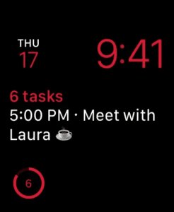 print de tela do app todoist para smartwatch