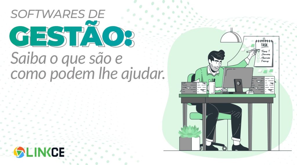 ilustração de homem em frente ao computador lotado de papeis na mesa